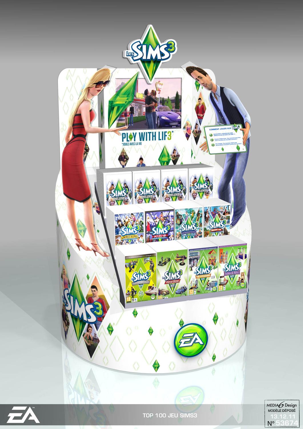 meuble de sol stockeur pour promotion  jeux vidéos sims