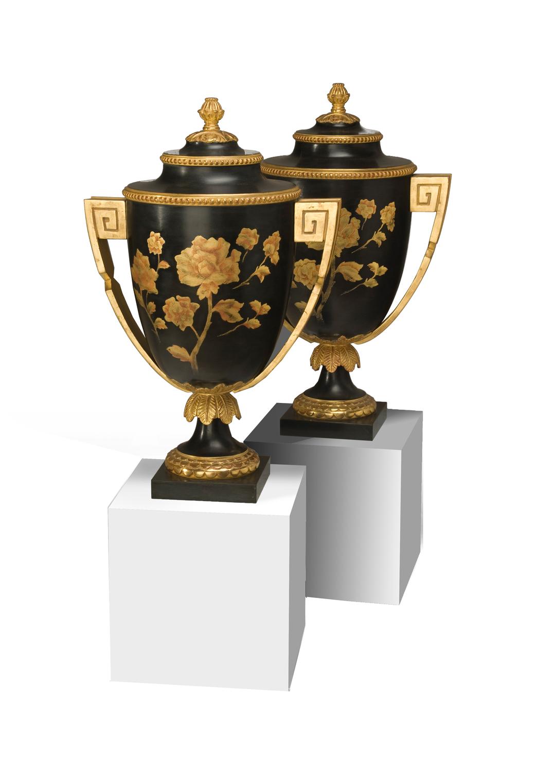Louis XVI black and gold cups