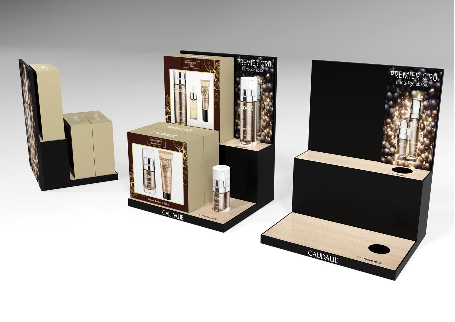 présentoir de comptoir caudalie